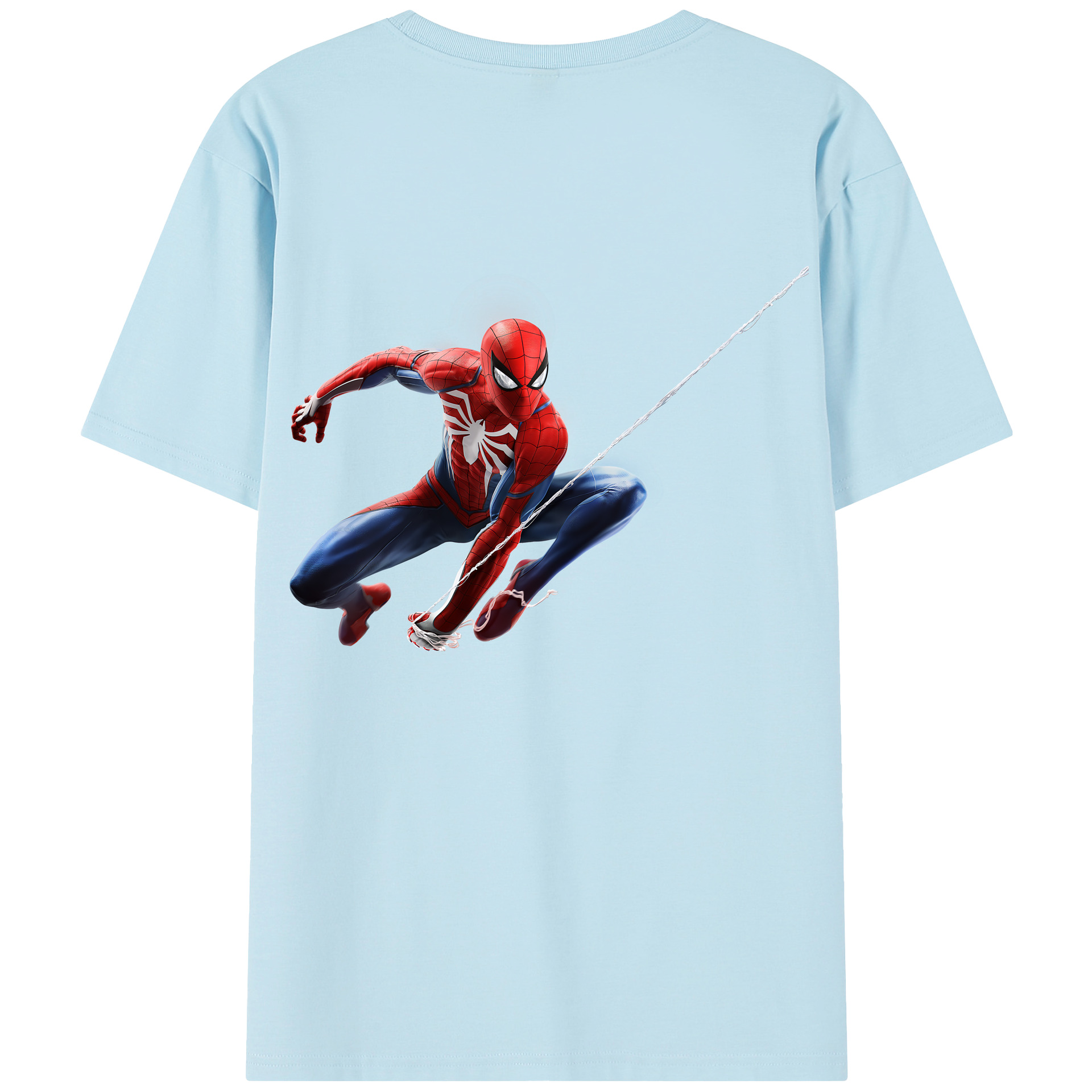 （画像用） Spider Man スパイダーマン 綿100％半袖Tシャツ（背面プリント）